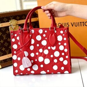 <AUTHENTIC>LV x Yayoi Kusama Red Dots Infinity Tote